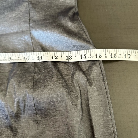 Vintage Betsy & Adam Strapless Gunmetal Mini Dress Size 10 – Metallic Party Glam - Picture 10 of 13
